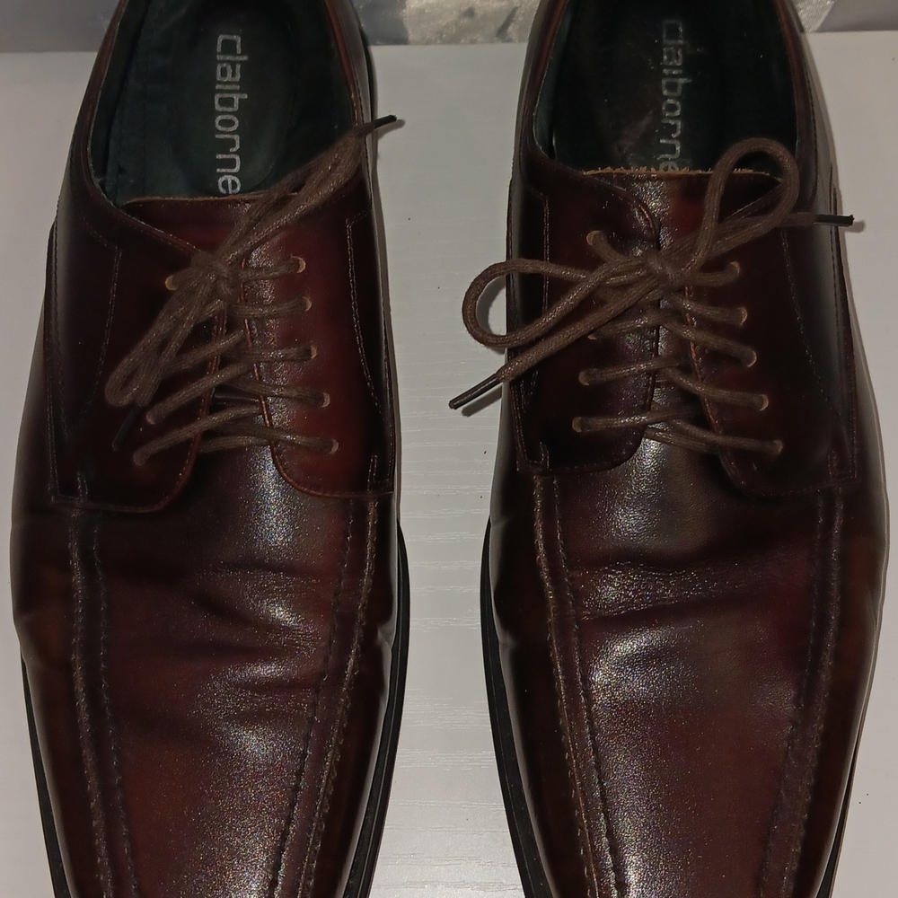 "Claiborne" Men's Dark Brown Leather Oxfords Size 9M